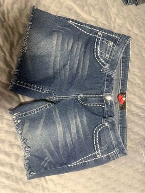 Eighty-Eight Dark Wash Shorts with White Contrast Stitching 13/14           #62